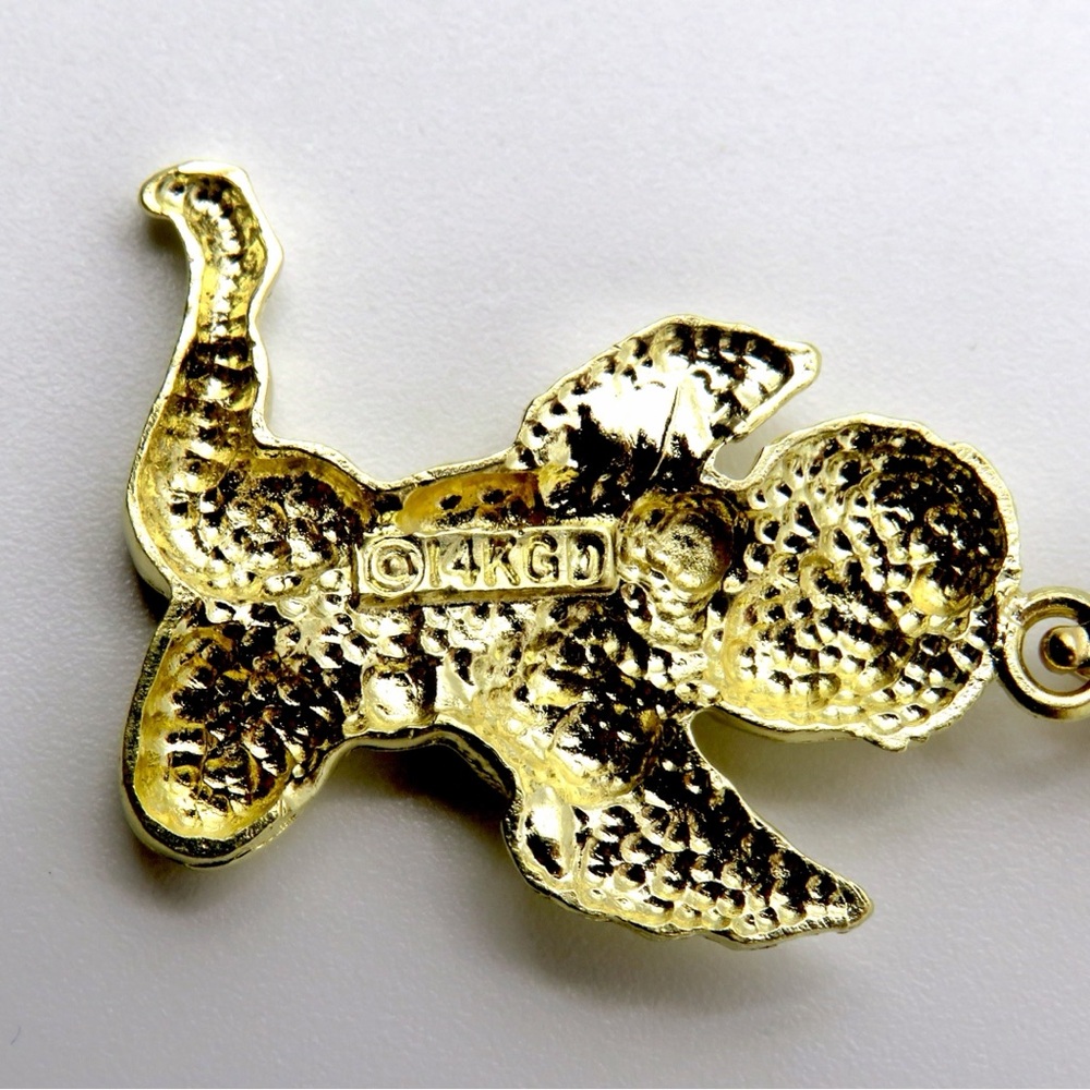 14k Solid Gold Cherub Angel Pendant Brushed Matte Finish 2.5g 2.8cm x 2cm - Picture 6 of 6